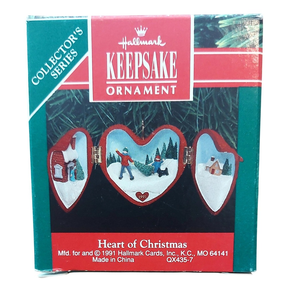 Hallmark Keepsake Ornament Heart of Christmas 1991 Red Heart Locket Vintage